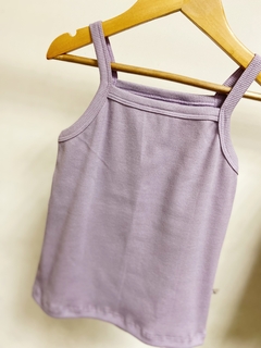 Pronta entrega - regata alça kids canelada lavanda