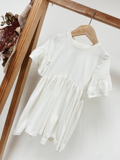Pronta Entrega - Vestido Mullet kids manga curta com babado liso basics off - comprar online