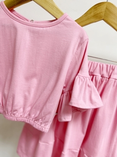 Pronta entrega - conjunto cropped + Saia midi kids babado tutti-frutti - You Boy Kids