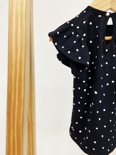 Pronta entrega - Blusa Kids manga babado bolinhas - loja online