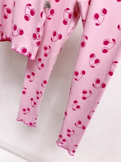 Imagem do Pronta entrega - conjunto blusa fru-fru + Legging frufru kids canelado cherry