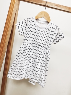 Pronta Entrega - Vestido Mullet manga curta zig-zag - comprar online