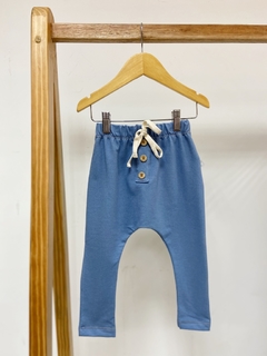 Pronta entrega - Calça Saruel botões Kids jeans fake azul denim na internet