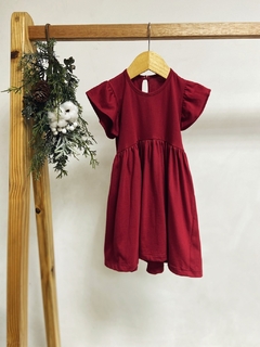 Pronta entrega - Vestido Mullet kids manga babado Marsala - comprar online