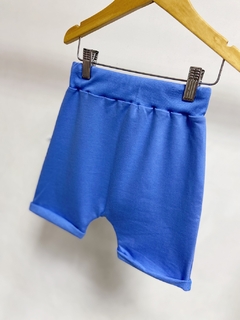 Imagem do Pronta entrega - bermuda Saruel kids blue bolso canguru estampado blue grid
