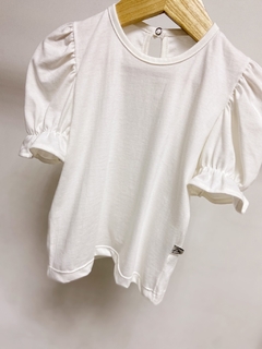 Imagem do Pronta entrega - Blusa Kids manga princesa botão pérola off