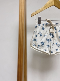 Pronta entrega - Shorts boxer Floral azul vintage - loja online