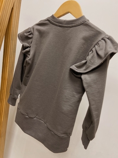 Pronta Entrega - Casaco Mullet kids cinza magneto manga babado na internet