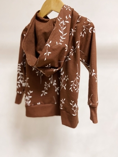 Pronta entrega - Jaqueta kids estampada moletinho com capuz arabesco - loja online