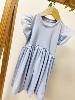 Pronta entrega - Vestido Mullet manga babado Aqua - loja online