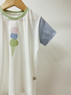 Pronta entrega - Camiseta divertida SORVETE three colors - loja online