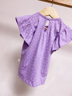 Pronta entrega - Blusa babado detalhe botao perola mini poá - loja online