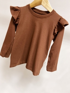 Pronta entrega - Blusa kids manga longa com babado na internet