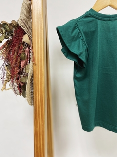 Imagem do Pronta entrega - Blusa manga babado kids liso basics verde