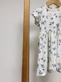 Pronta entrega - Vestido kids Mullet estampado manga babado floral azul vintage - You Boy Kids