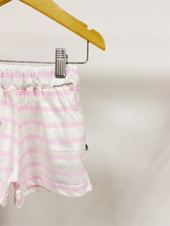 Pronta entrega - shorts bolso lateral listrado rosa - loja online