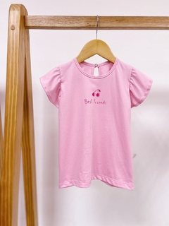 Pronta entrega - blusa babado best friends botão pérola tutti-frutti na internet