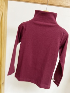 Pronta entrega - Blusa gola alta kids canelada vinho na internet