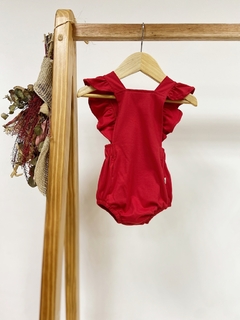 Imagem do Pronta entrega - Romper baby babado liso vermelho