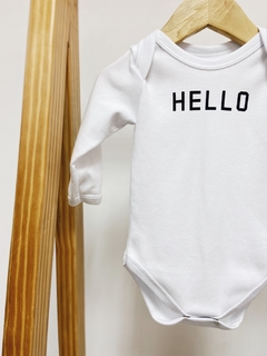PRONTA ENTREGA - Body manga longa branco HELLO - comprar online