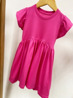 Pronta entrega - Vestido Mullet kids manga babado pitaya