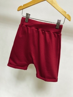 Imagem do Pronta entrega - Bermuda Saruel kids bolso canguru moletinho Marsala