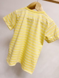 Pronta entrega - Camiseta botões Kids Manga curta estampada yellow Stripes - You Boy Kids