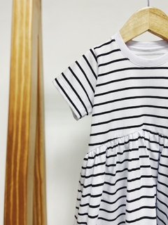 Pronta entrega - Vestido Mullet manga curta estampado listras - You Boy Kids