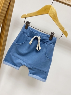 Pronta entrega - Bermuda Saruel Kids Bolso Canguru denim na internet