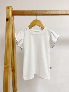 Pronta entrega - blusa babado off picueta blue - comprar online