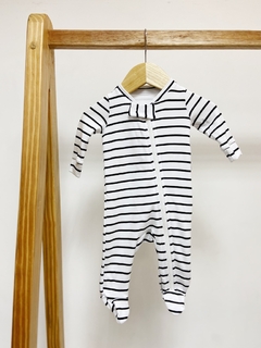 Pronta entrega - Macacão zíper com pezinho listras - comprar online