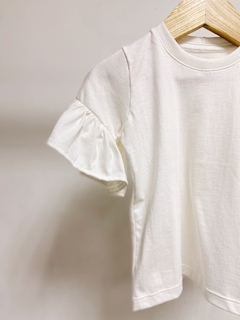 Imagem do Pronta entrega - Blusa Kids manga curta com babado off