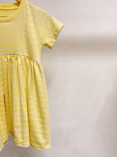 Pronta entrega - Vestido Mullet manga curta yellow Stripes na internet