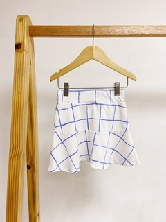 Pronta entrega - Saia babado blue grid - comprar online