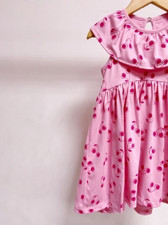 Pronta entrega - Vestido Mullet gola babado cherry detalhe botao perola - loja online