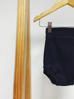 Pronta entrega - Shorts Hotpant com turbante canelado liso basics preto - comprar online