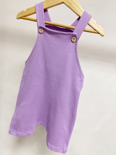 Pronta entrega - Jardineira curta kids block lisa lilac - You Boy Kids