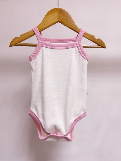 Pronta entrega - body regata baby canelado off detalhe tutti-frutti