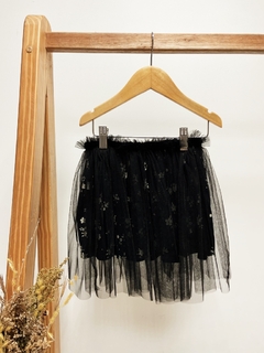 Pronta entrega - Saia tule kids preto estampada floral liberty - loja online