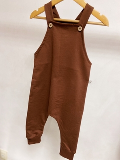 Pronta entrega - jardineira kids longa botões madeira moletinho - You Boy Kids