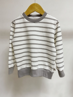 Pronta entrega - Casaco moletinho kids listra cinza pedra - comprar online