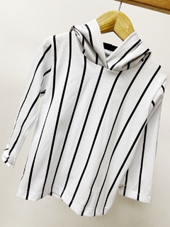 Pronta entrega - Camiseta kids manga longa com capuz listra retro na internet
