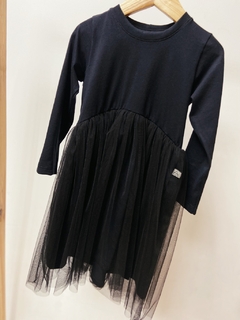 Imagem do Pronta entrega - Vestido Mullet kids manga longa saia tule preto