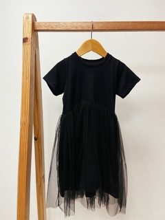 pronta entrega - Vestido Mullet kids manga curta saia tule