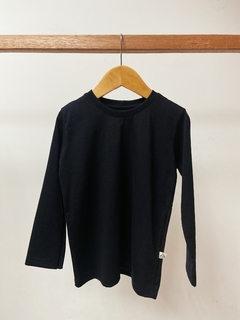 Pronta entrega - Camiseta kids manga longa preta na internet