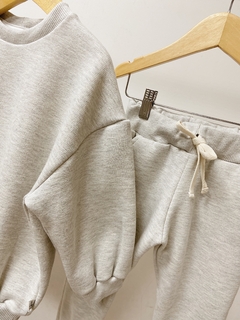 Pronta entrega - Conjunto moletom oversized + calça jogger peluciado grosso mescla banana - comprar online