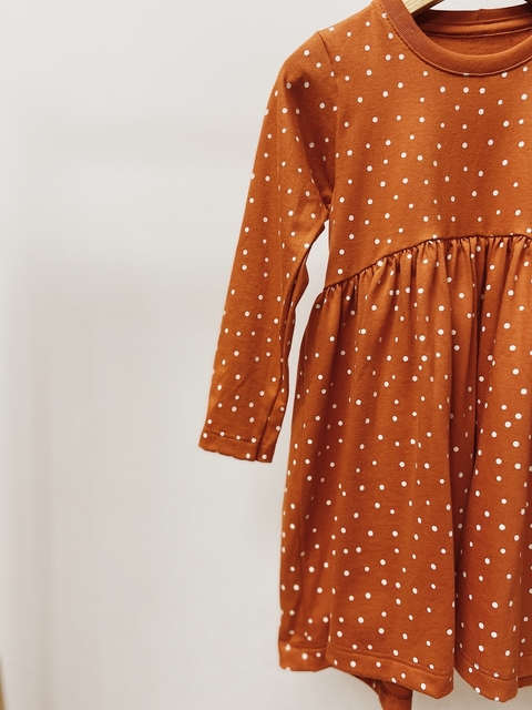 Pronta entrega - Vestido Mullet manga longa mini bolinhas