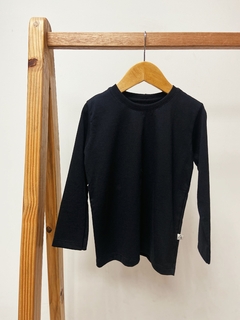 Pronta entrega - Camiseta kids manga longa preta