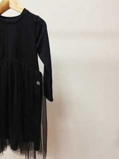 Pronta entrega - Vestido Mullet kids manga longa saia tule preto