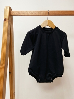 Pronta entrega - Romper oversized baby moletinho preto - You Boy Kids